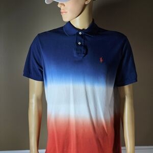 Patriotic Polo by Ralph Lauren Men's Tricolor Polo Shirt - Navy, White, Red
